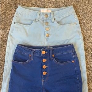 High-rise Button Jeans